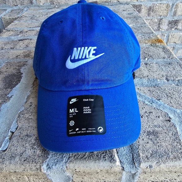Nike Other - Nike Club Cap Mens Royal Blue Embroidered Futura Logo Strapback Hat Med/Large